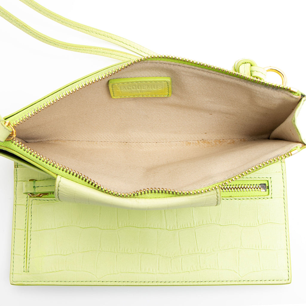Jacquemus Croc Embossed Leather Le Pichoto Wallet on Strap