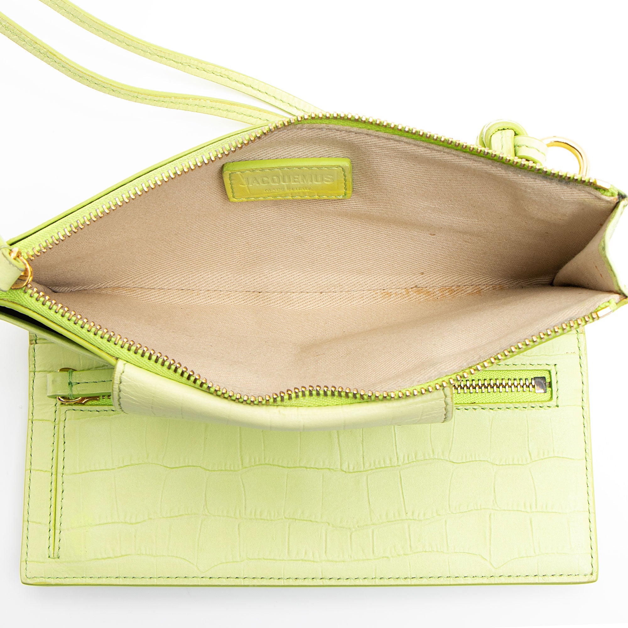Jacquemus Croc Embossed Leather Le Pichoto Wallet on Strap