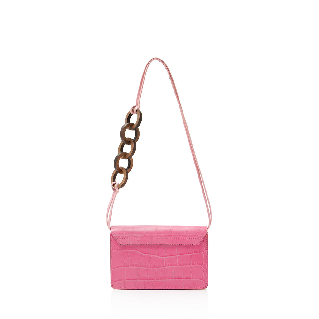 Jacquemus Croc Embossed Leather Le Riviera Shoulder Bag