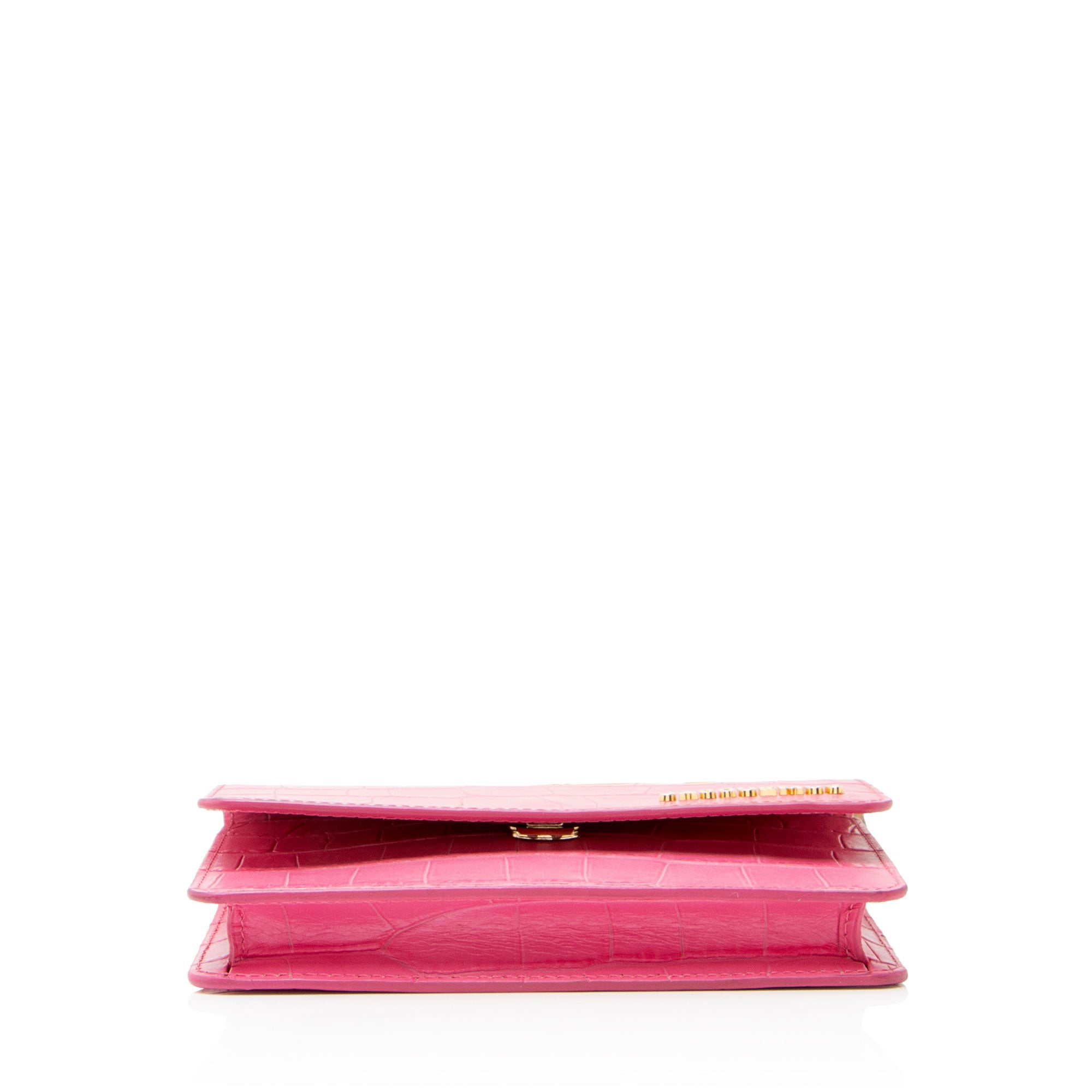 Jacquemus Croc Embossed Leather Le Riviera Shoulder Bag