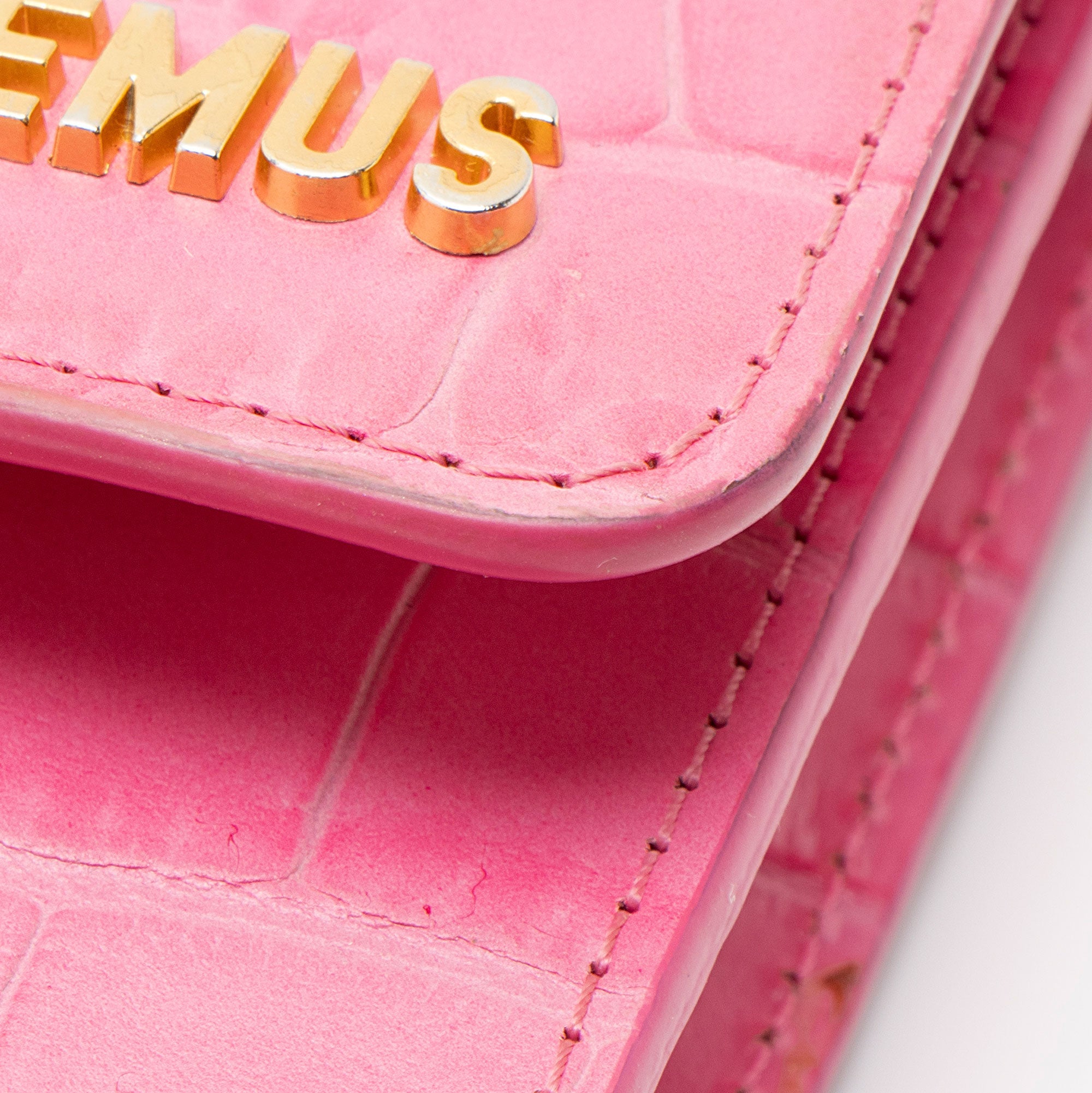 Jacquemus Croc Embossed Leather Le Riviera Shoulder Bag