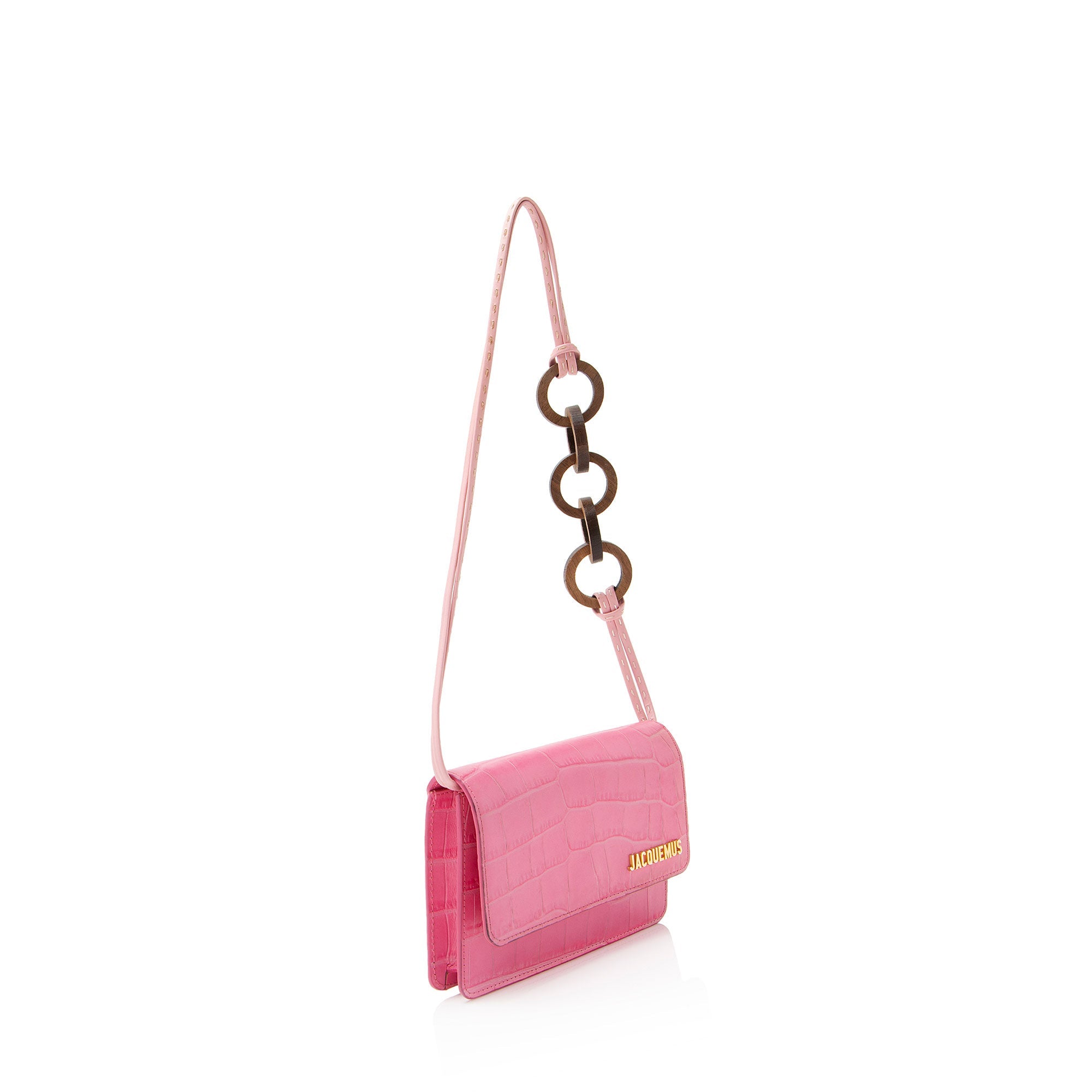 Jacquemus Croc Embossed Leather Le Riviera Shoulder Bag