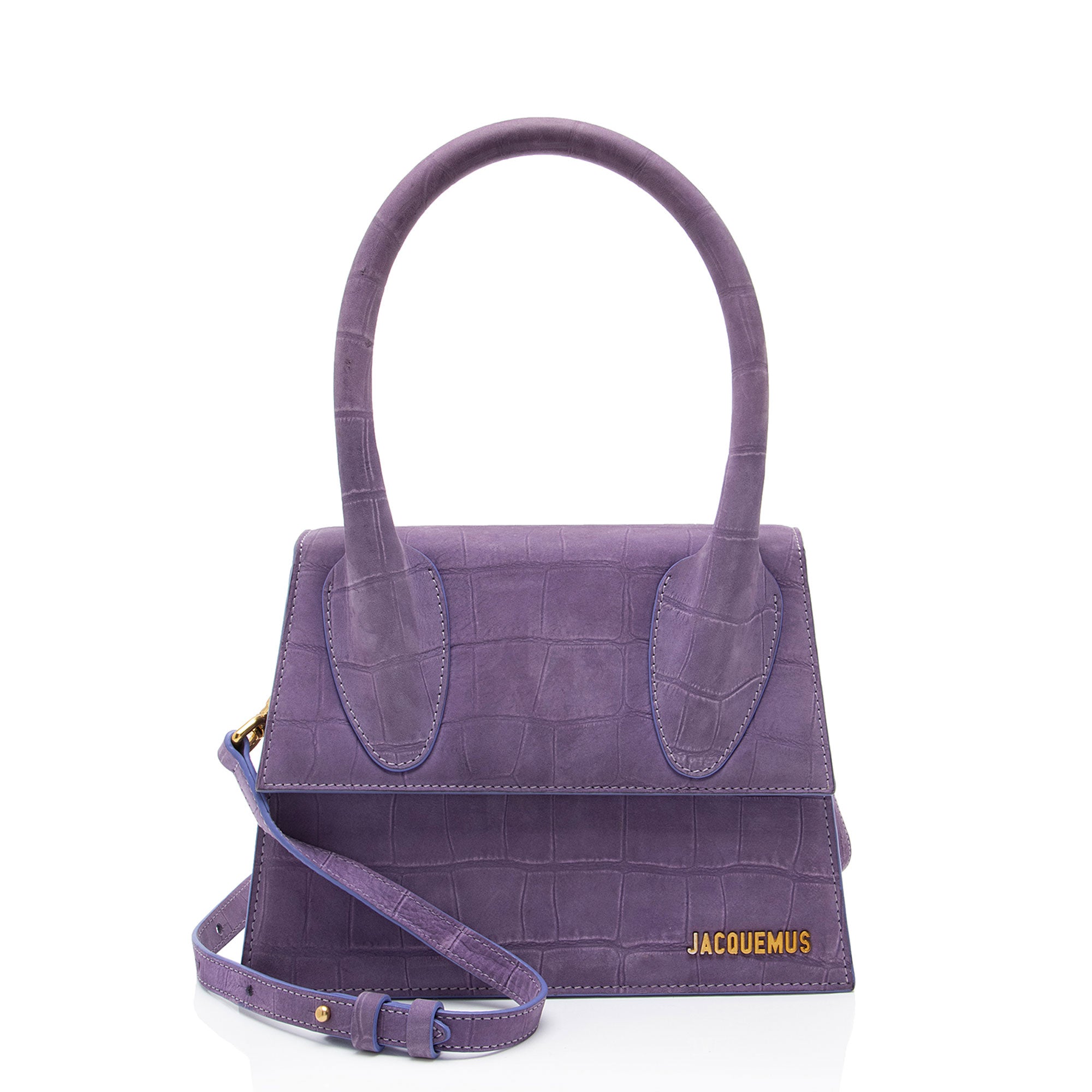 Jacquemus Croc Embossed Nubuck Le Chiquito Moyen Large Bag