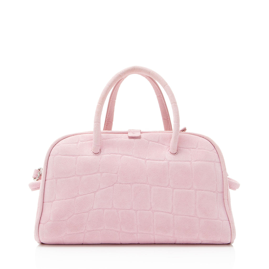 Jacquemus Croc Embossed Suede Le Turismo Small Bowling Bag