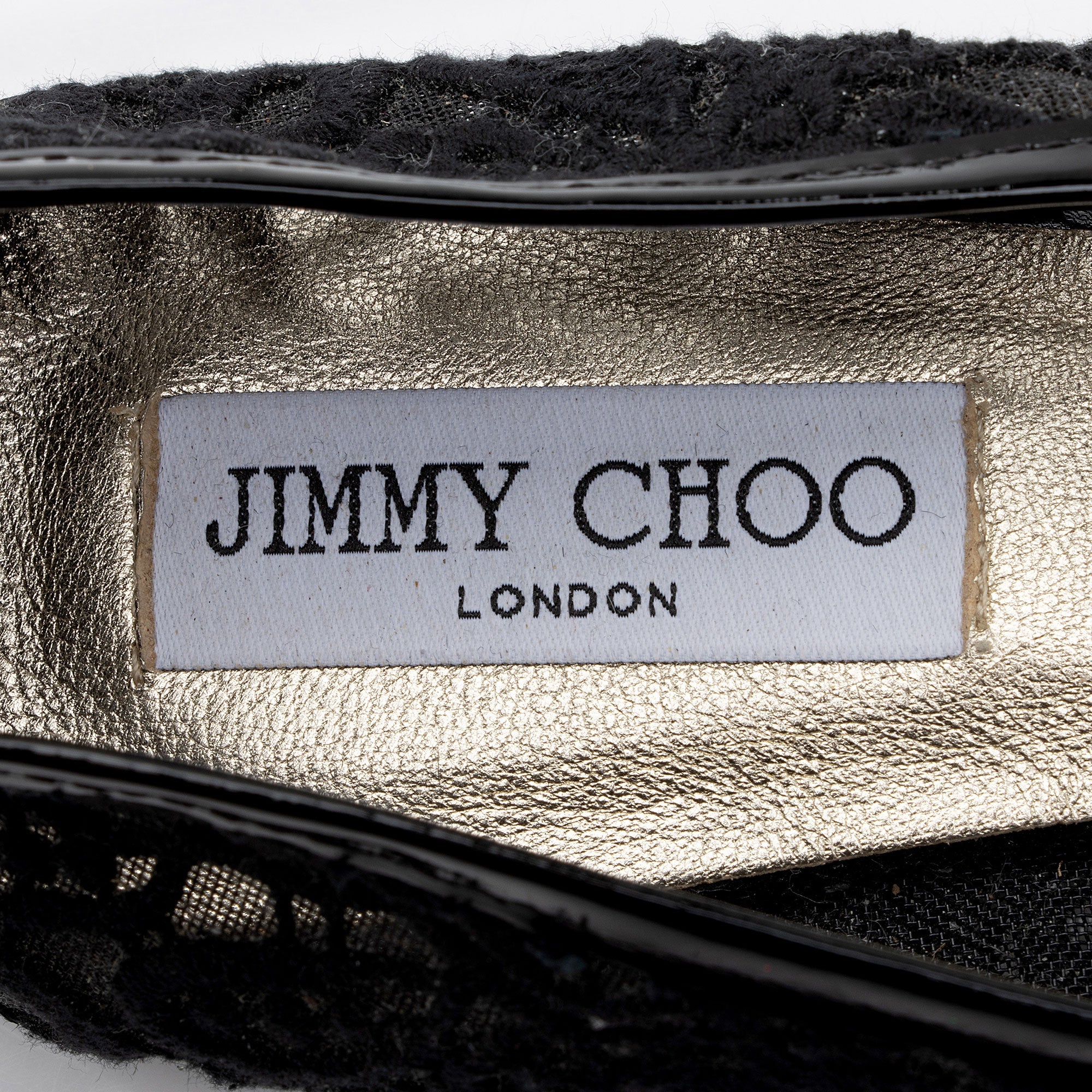 Jimmy Choo Lace Patent Leather Waltz Ballerina Flats - Size 9.5 / 39.5 (SHF-Kwe07p)