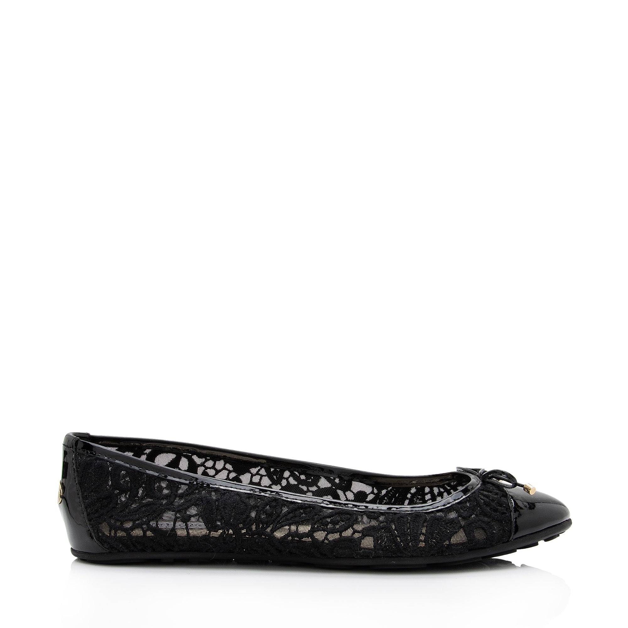 Jimmy Choo Lace Patent Leather Waltz Ballerina Flats - Size 9.5 / 39.5 (SHF-Kwe07p)