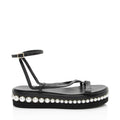 Jimmy Choo Leather Pearl Pine Platform Sandals - Size 9.5 / 39.5