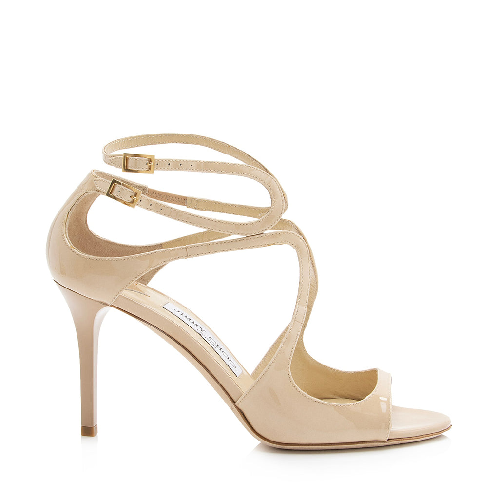Jimmy Choo Patent Leather Ivette Strappy Sandals - Size 8 / 38 (SHF-23714)