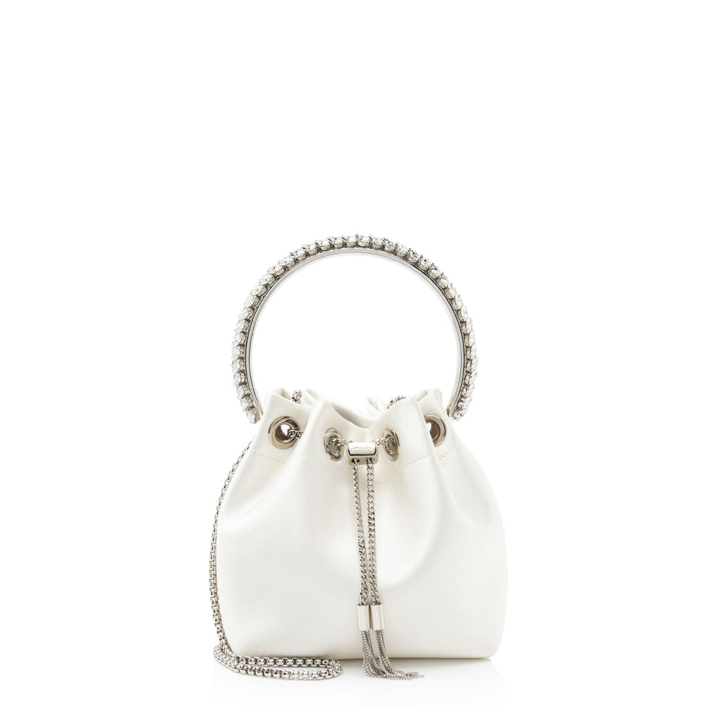 Jimmy Choo Satin Crystal Bon Bon Bucket Bag