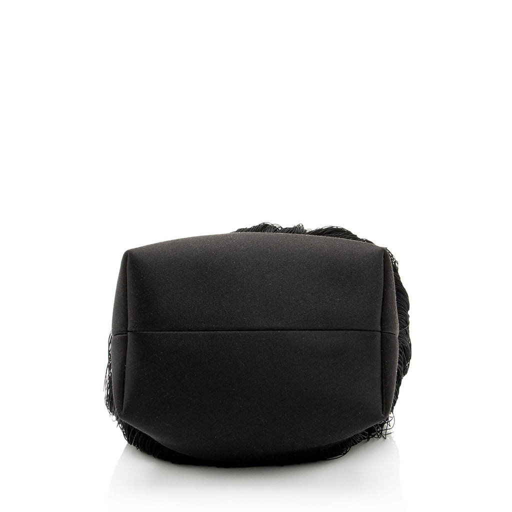 Jimmy Choo Satin Fringe Bon Bon Bucket Bag