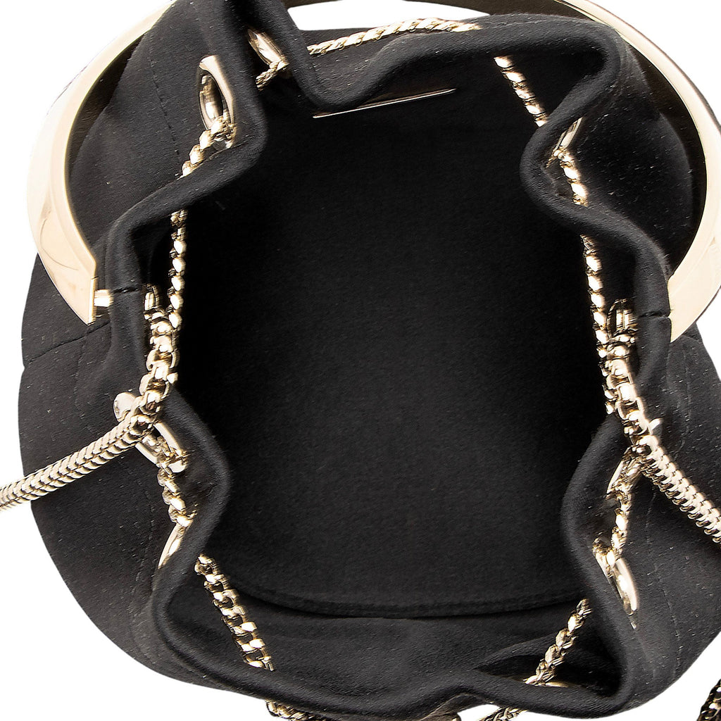Jimmy Choo Satin Fringe Bon Bon Bucket Bag