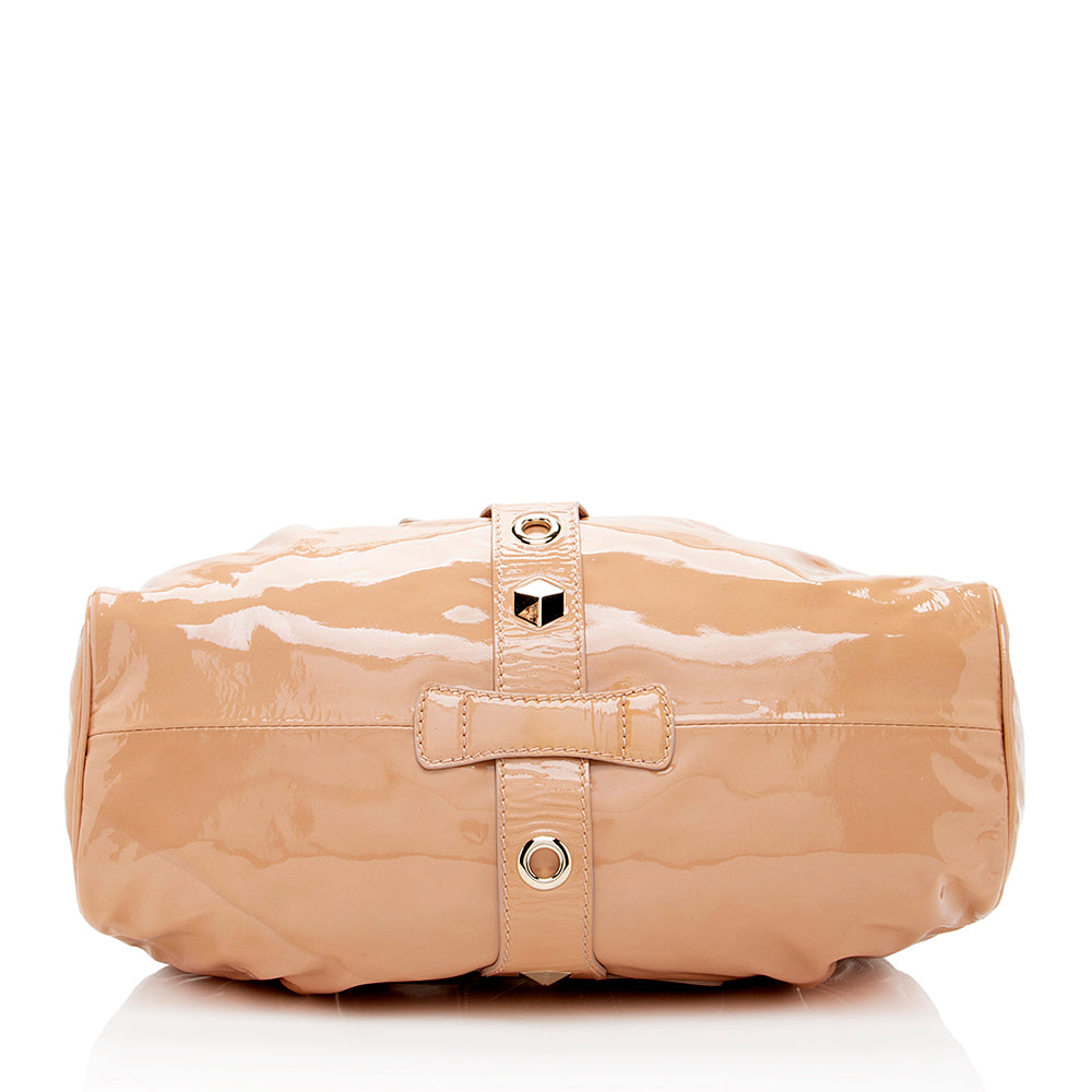 Jimmy Choo Studded Patent Leather Ramona Shoulder Bag (SHF-17806)