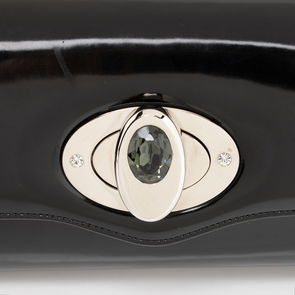 Judith Leiber Patent Leather Crystal Turnlock Clutch (SHF-D1Or7j)