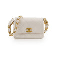 Chanel Seasonal Shoulder Bag White Microchip