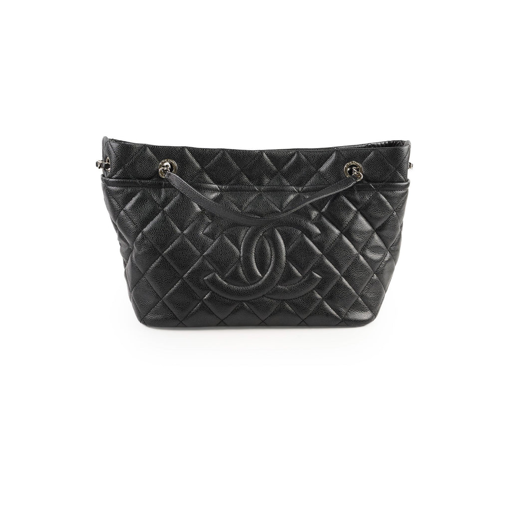Chanel CC Logo Caviar Black Shoulder Bag - Series 17