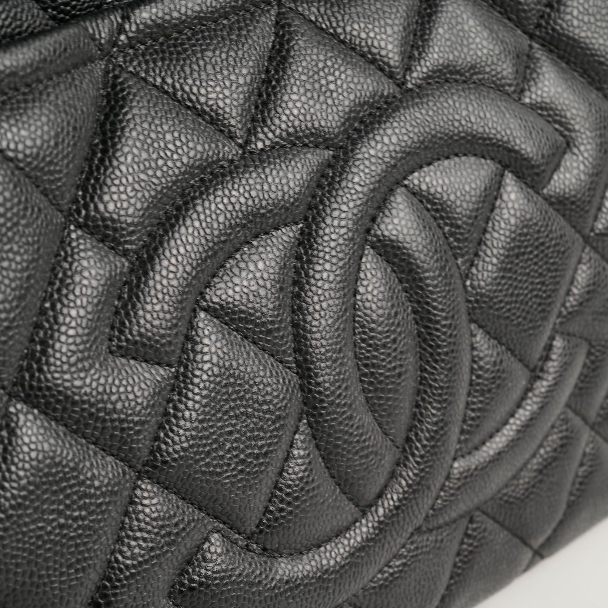 Chanel CC Logo Caviar Black Shoulder Bag - Series 17