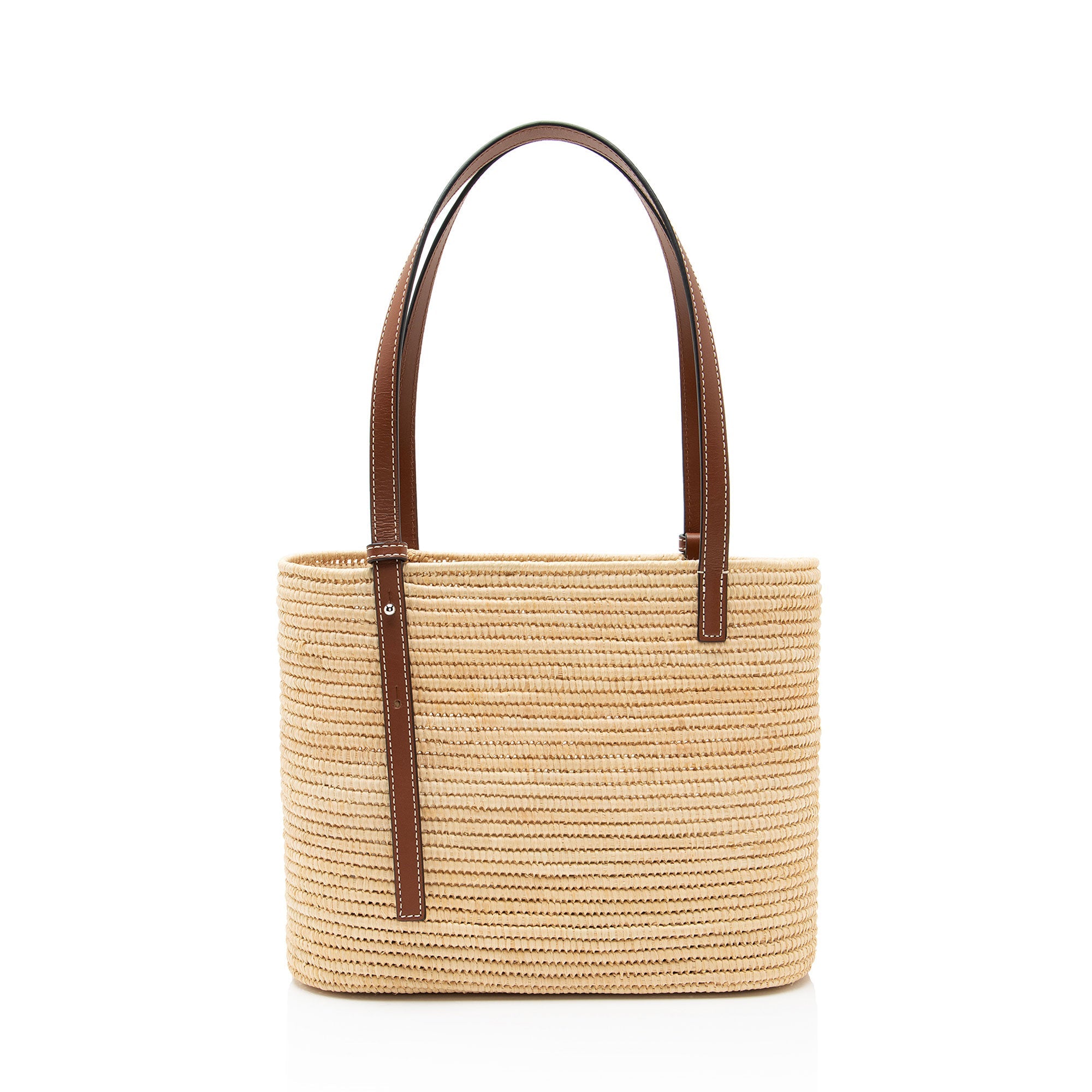 Loewe Raffia Square Basket Small Tote