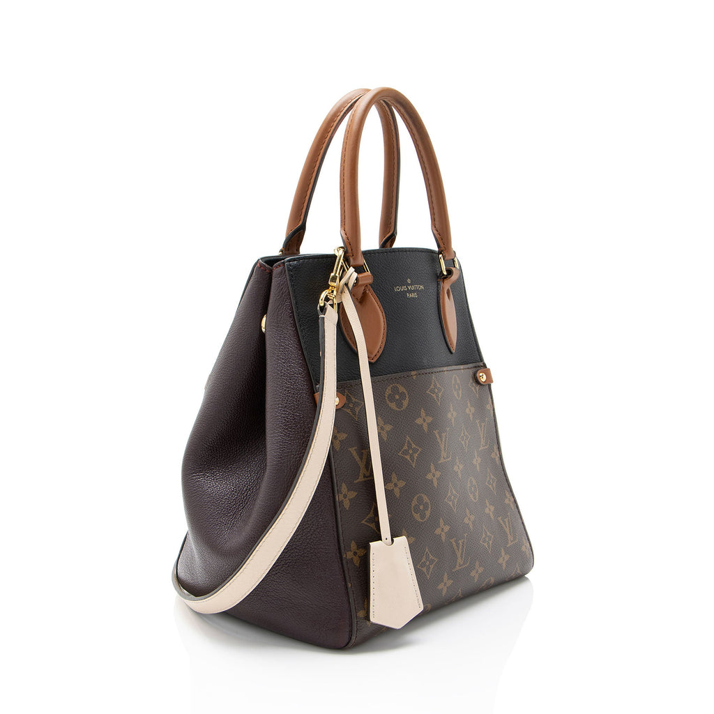 Louis Vuitton Calfskin Monogram Canvas Fold Tote MM