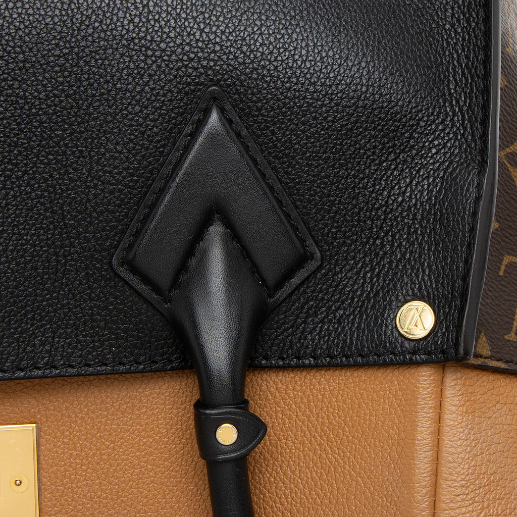 Louis Vuitton Calfskin Monogram Canvas On My Side MM Tote (SHF-vj1OwL)