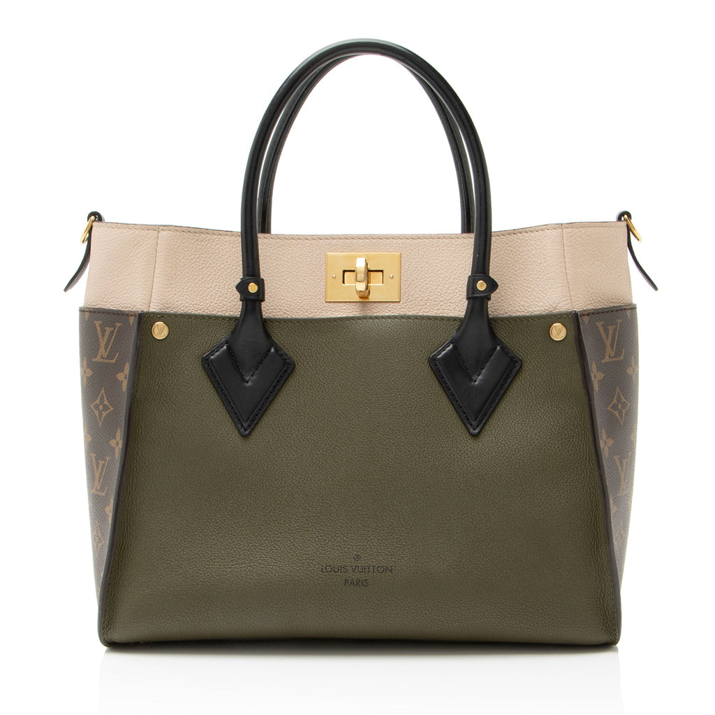 Louis Vuitton Calfskin Monogram Canvas On My Side MM Tote