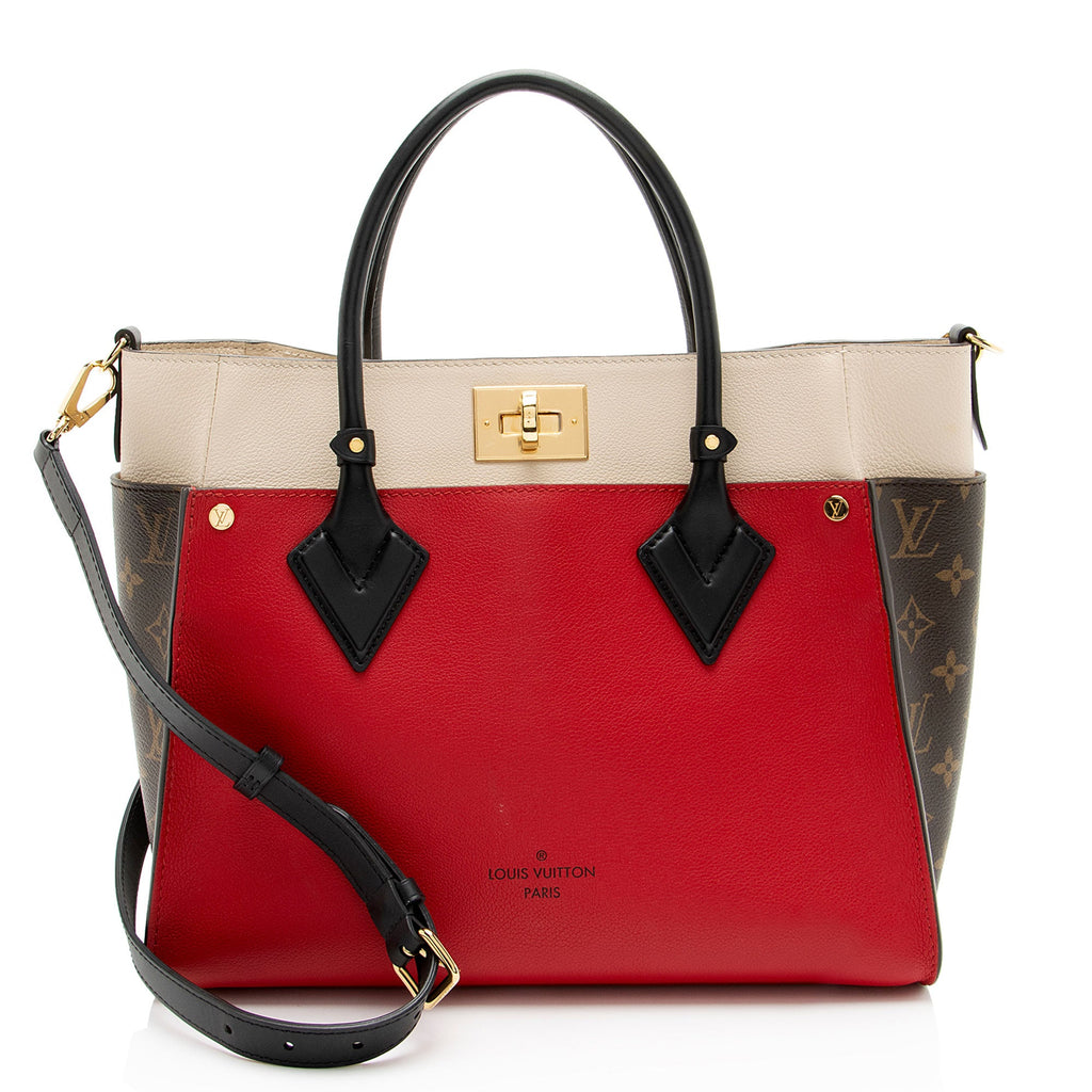 Louis Vuitton Calfskin Monogram Canvas On My Side MM Tote