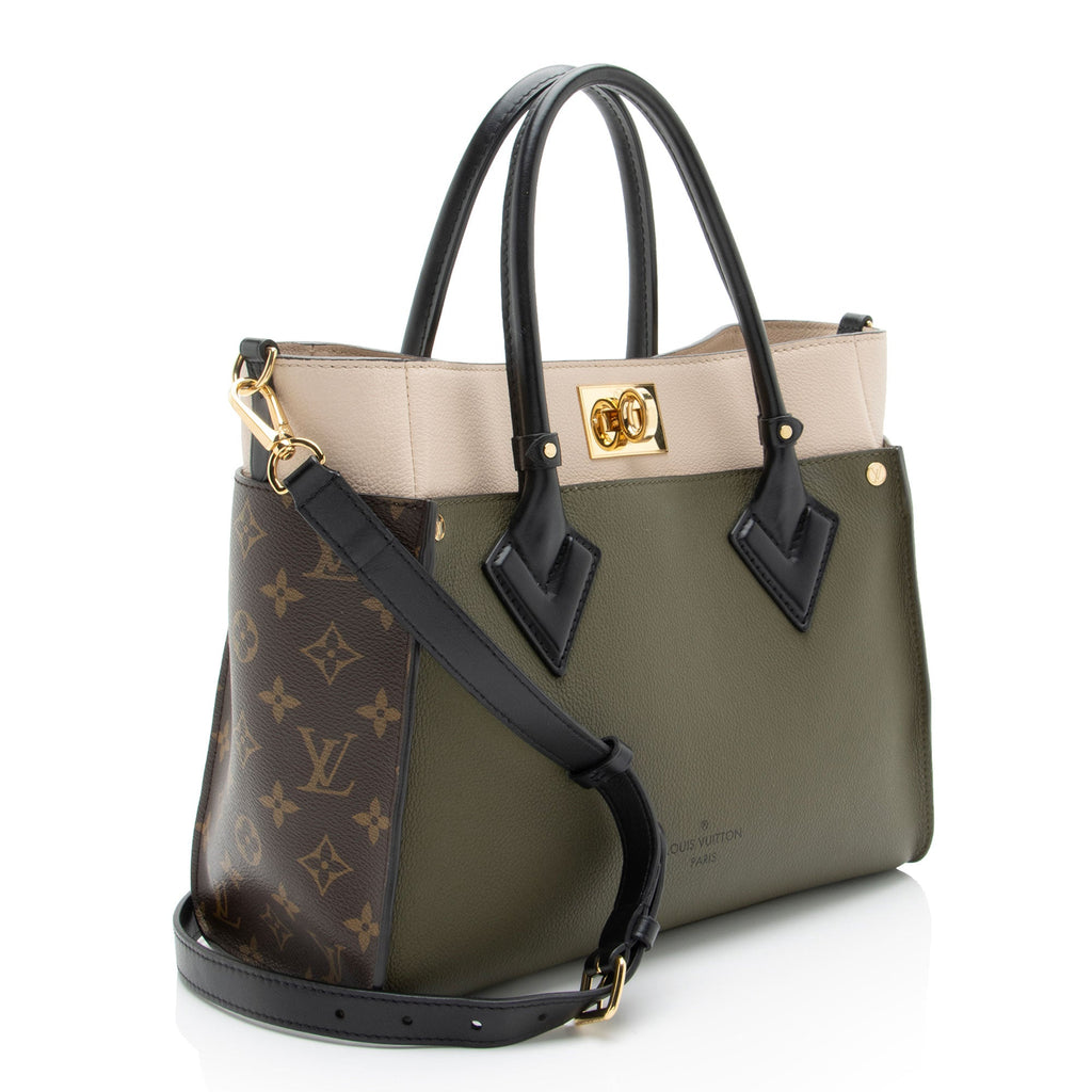 Louis Vuitton Calfskin Monogram Canvas On My Side MM Tote