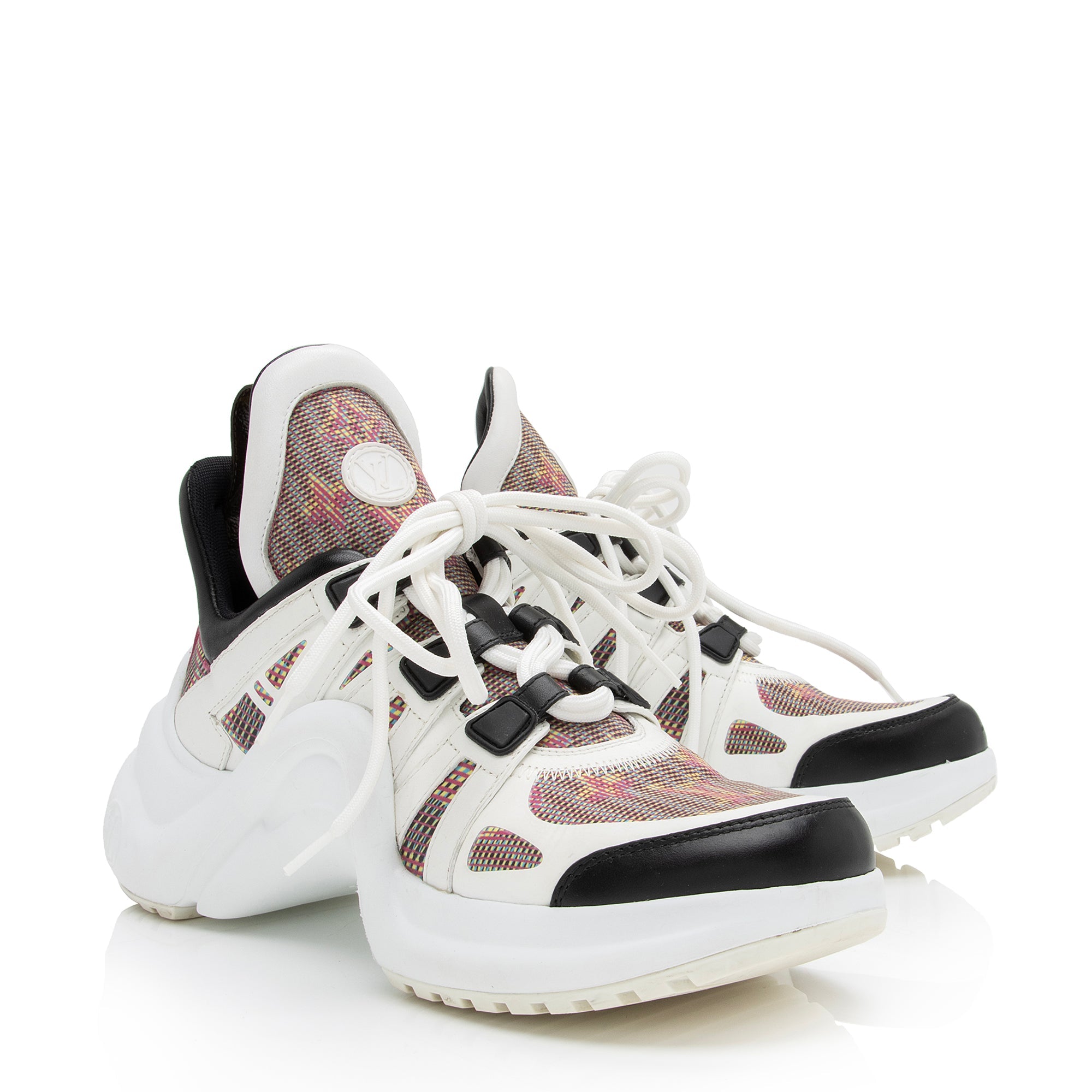 Louis Vuitton Calfskin Nylon Pop LV Archlight Sneakers - Size 7.5 / 37.5 (SHF-c5bGiQ)