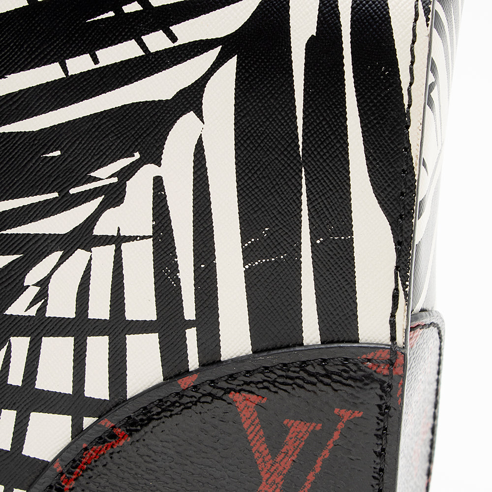 Louis Vuitton Calfskin Palm Print Twist MM Shoulder Bag (SHF-18828)