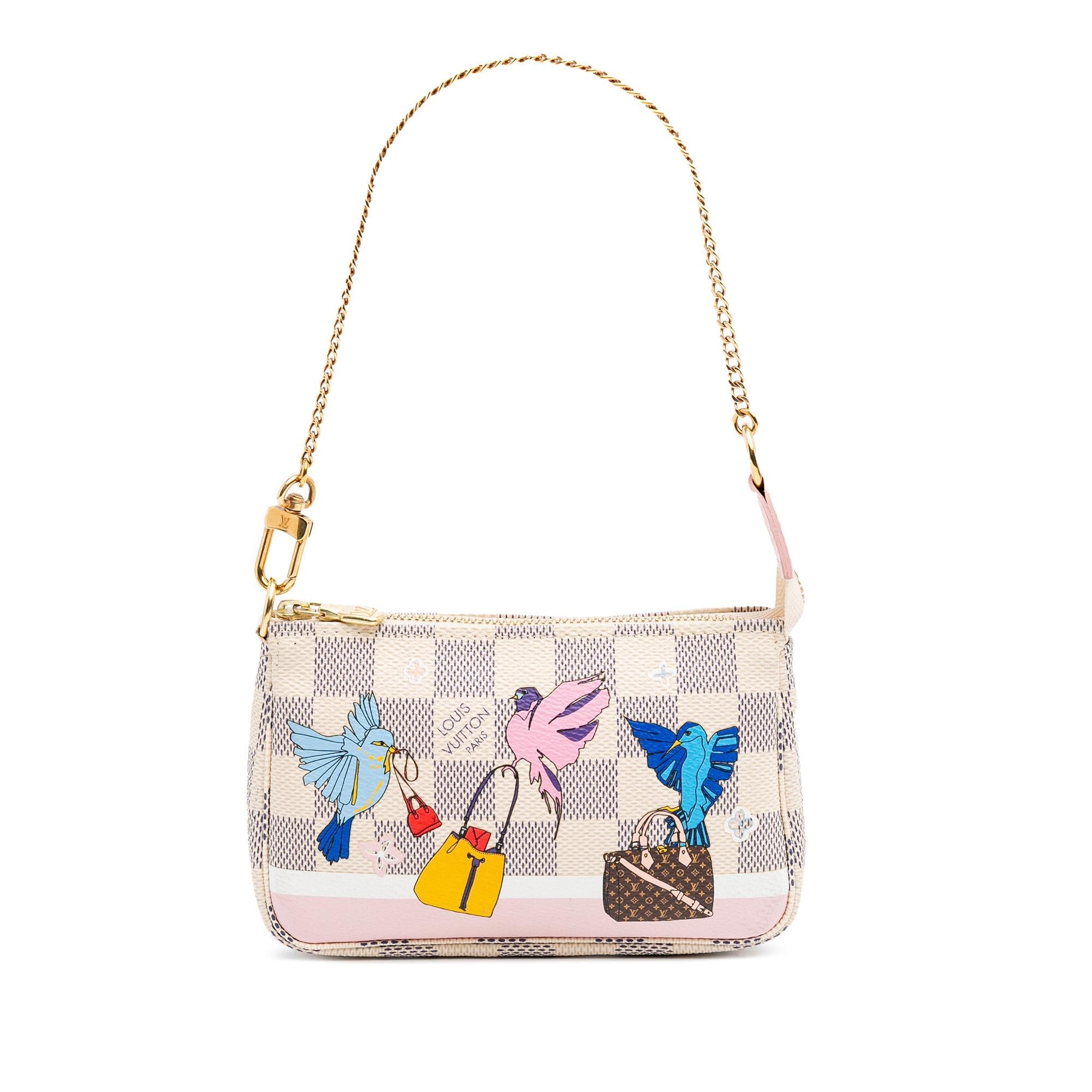 Louis Vuitton Damier Azur Christmas Birds Mini Pochette Accessoires