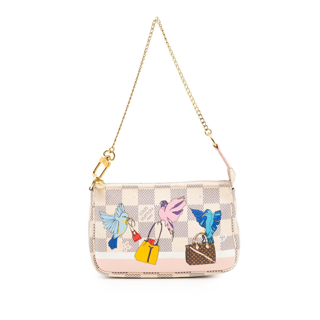 Louis Vuitton Damier Azur Christmas Birds Mini Pochette Accessoires