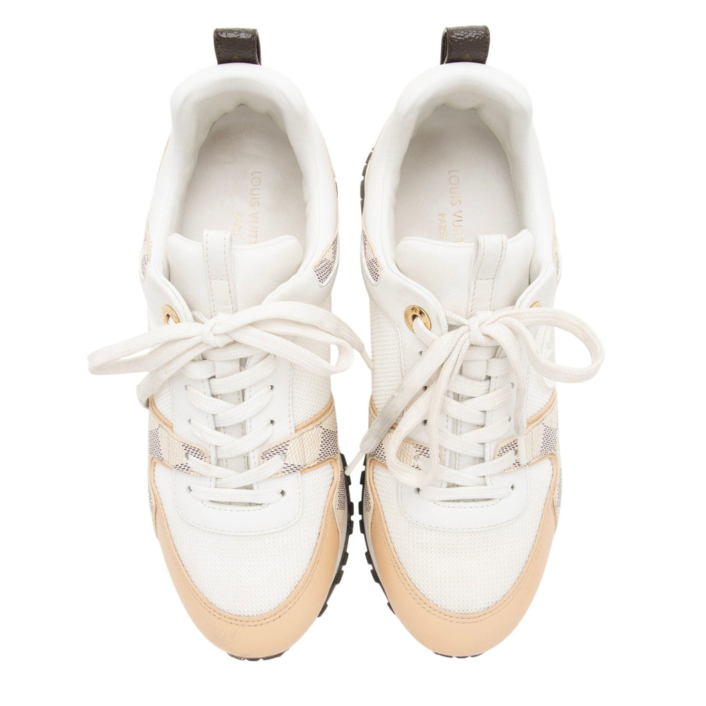 Louis Vuitton Damier Azur Leather Run Away Sneakers - Size 6 / 36