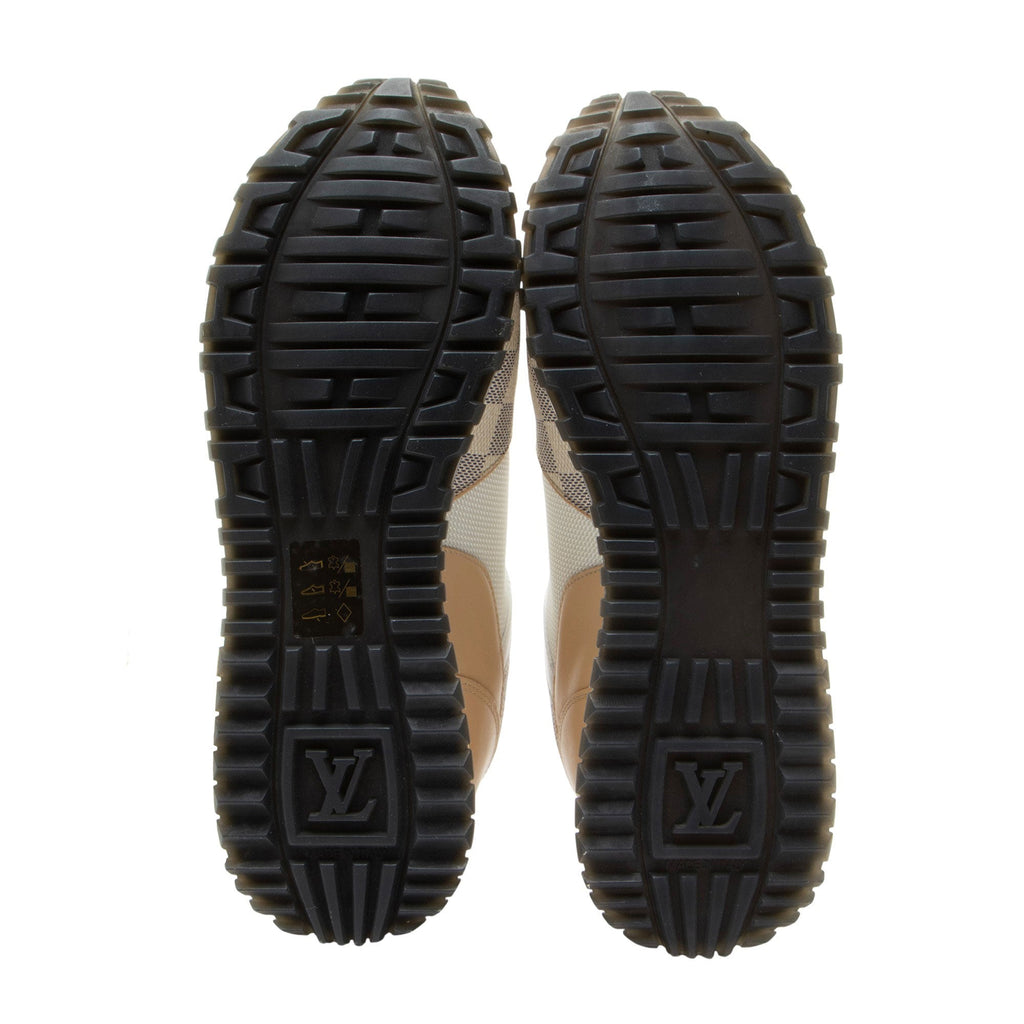 Louis Vuitton Damier Azur Leather Run Away Sneakers - Size 8 / 38