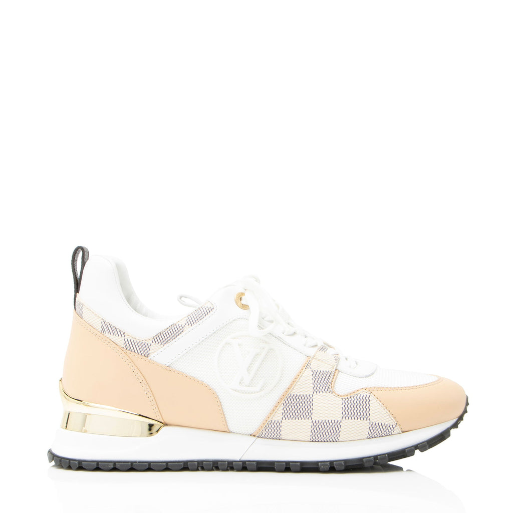 Louis Vuitton Damier Azur Leather Run Away Sneakers - Size 8 / 38