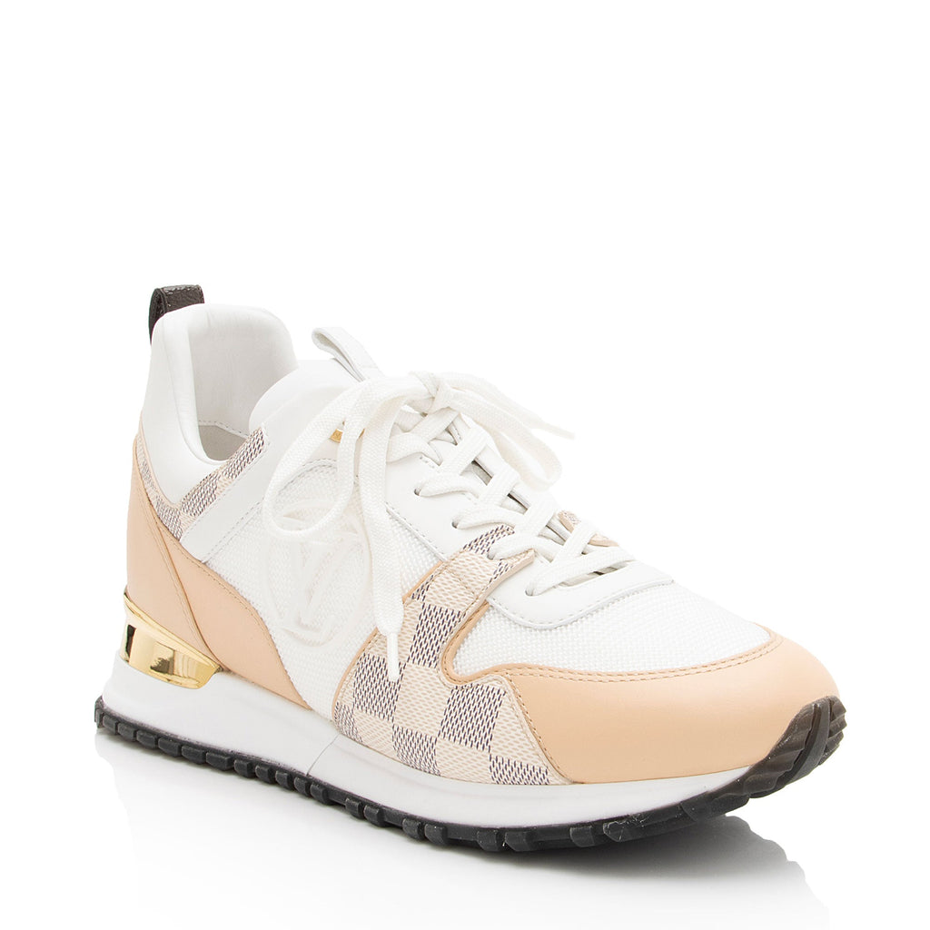 Louis Vuitton Damier Azur Leather Run Away Sneakers - Size 8 / 38