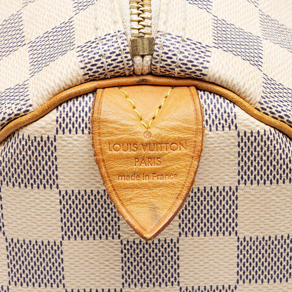 Louis Vuitton Damier Azur Speedy 30 Satchel