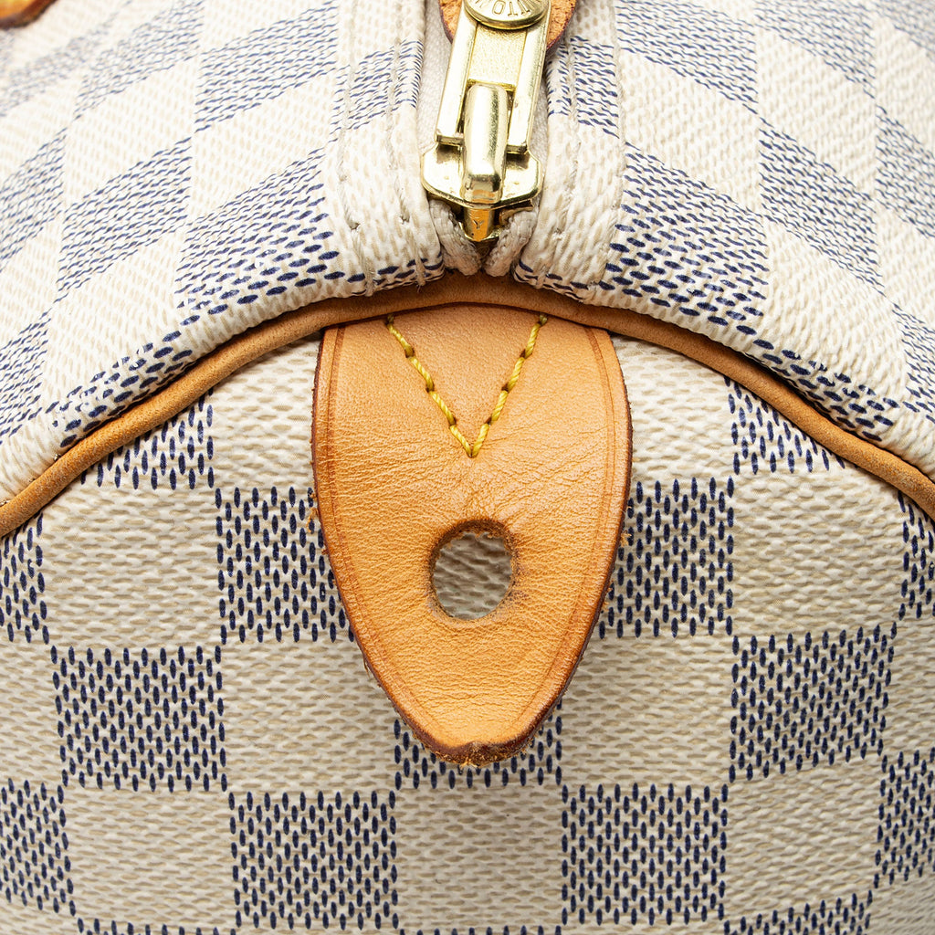 Louis Vuitton Damier Azur Speedy 35 Satchel (SHF-LBu6mk)