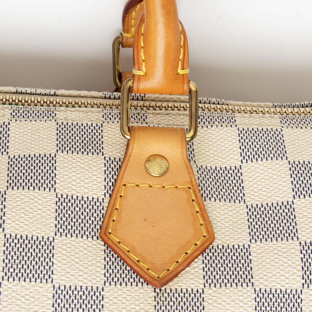 Louis Vuitton Damier Azur Speedy 35 Satchel (SHF-LBu6mk)