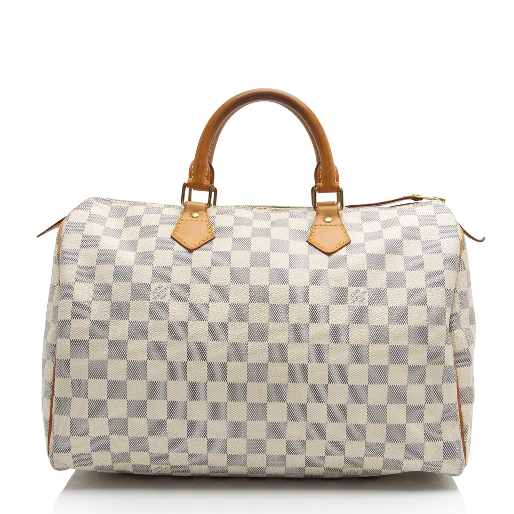 Louis Vuitton Damier Azur Speedy 35 Satchel (SHF-LBu6mk)