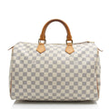 Louis Vuitton Damier Azur Speedy 35 Satchel (SHF-LBu6mk)