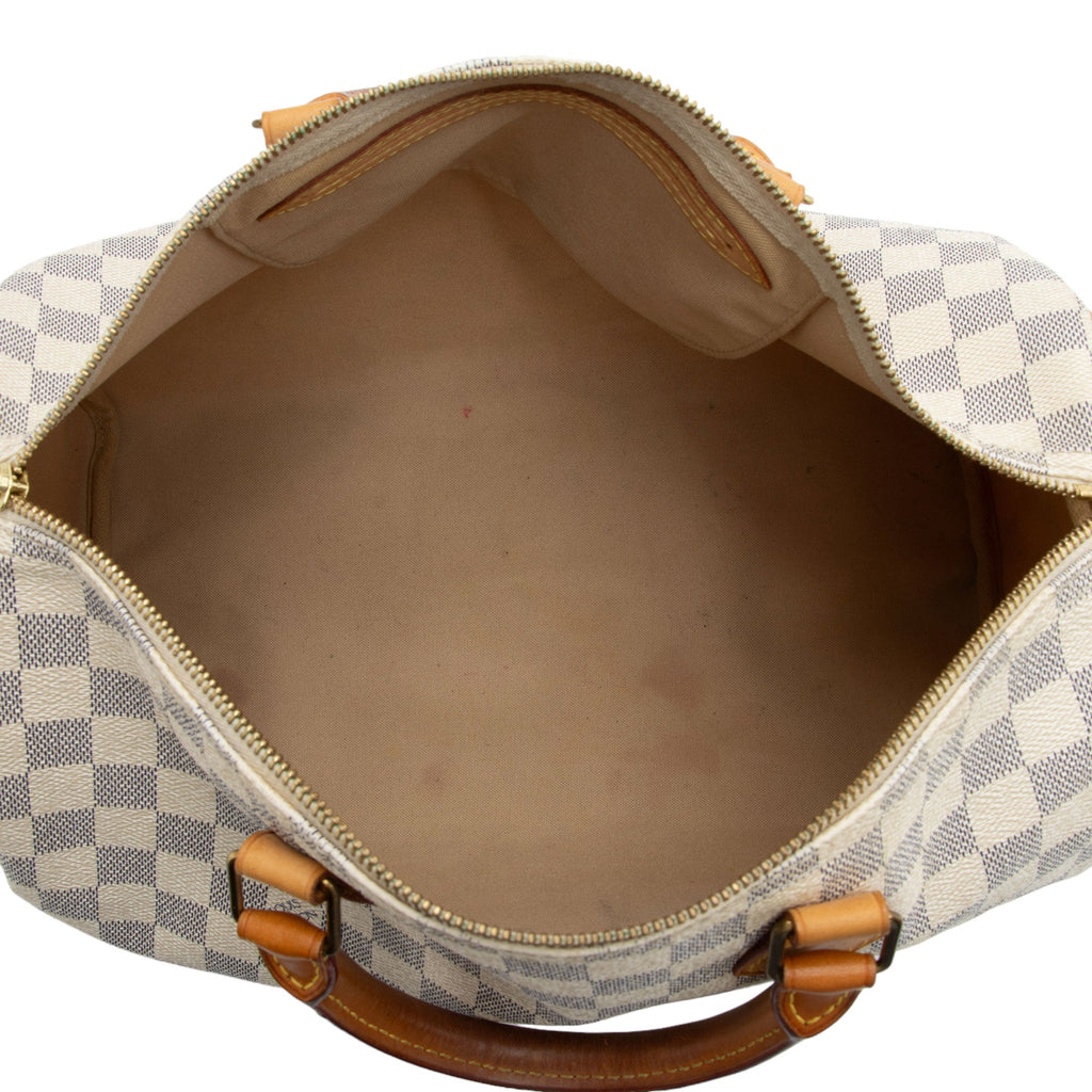 Louis Vuitton Damier Azur Speedy 35 Satchel (SHF-LBu6mk)