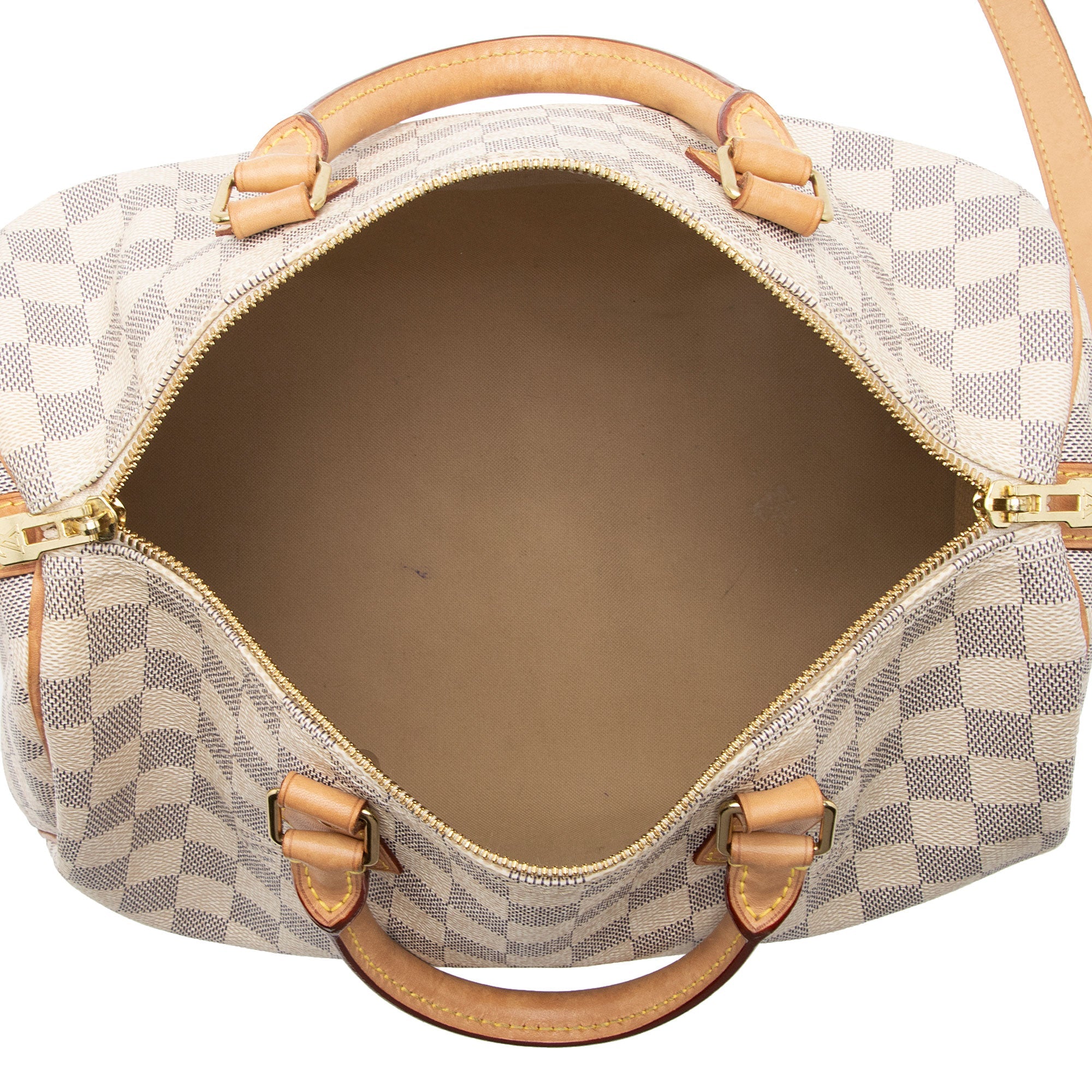 Louis Vuitton Damier Azur Speedy Bandouliere 30 Satchel (SHF-4DjdZg)