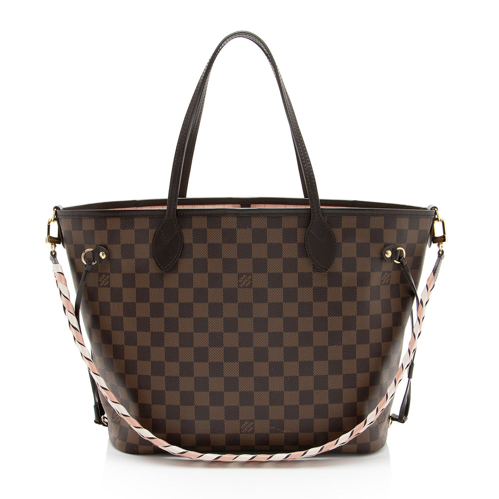 Louis Vuitton Damier Ebene Braided Neverfull MM NM Tote