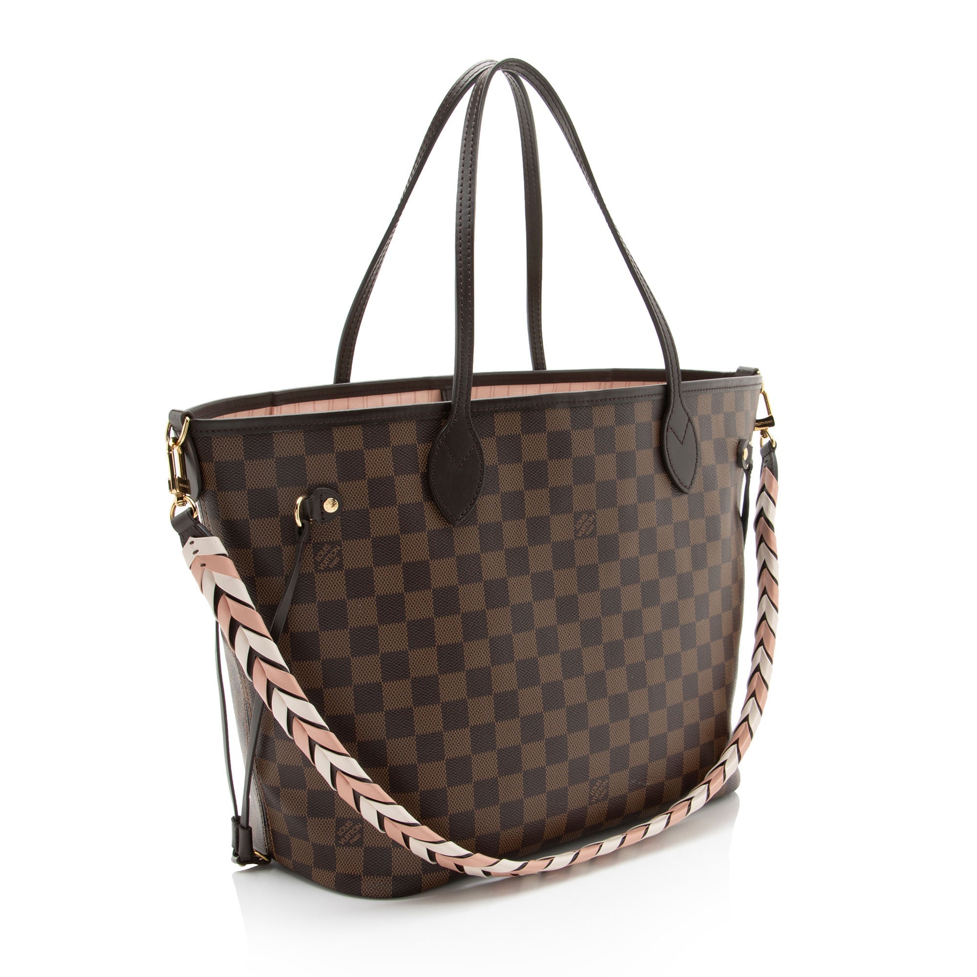 Louis Vuitton Damier Ebene Braided Neverfull MM NM Tote