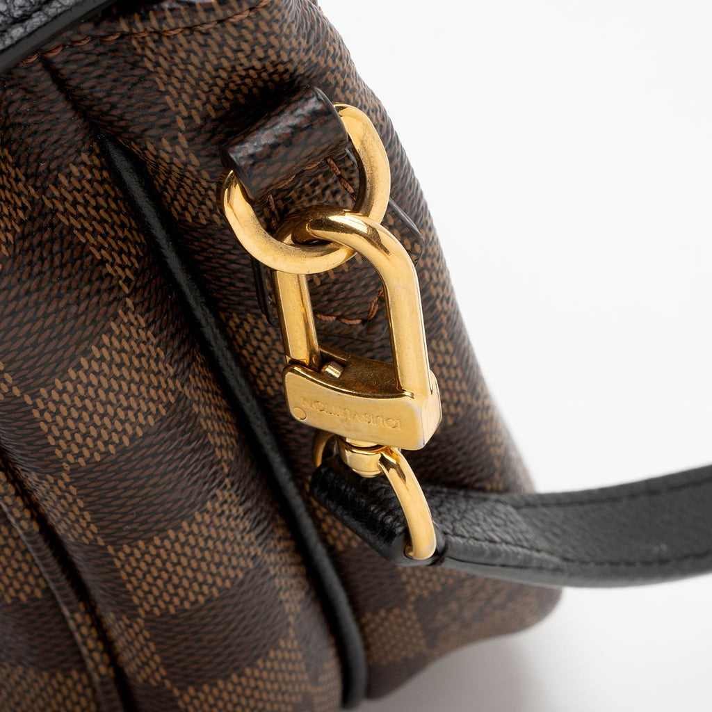 Louis Vuitton Damier Ebene Calfskin Clapton PM Shoulder Bag (SHF-1qRtRy)
