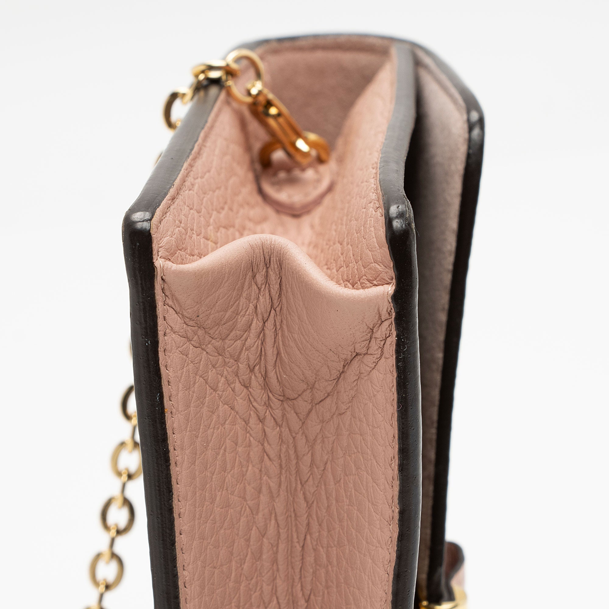 Louis Vuitton Damier Ebene Croisette Chain Wallet (SHF-IbUAlI)