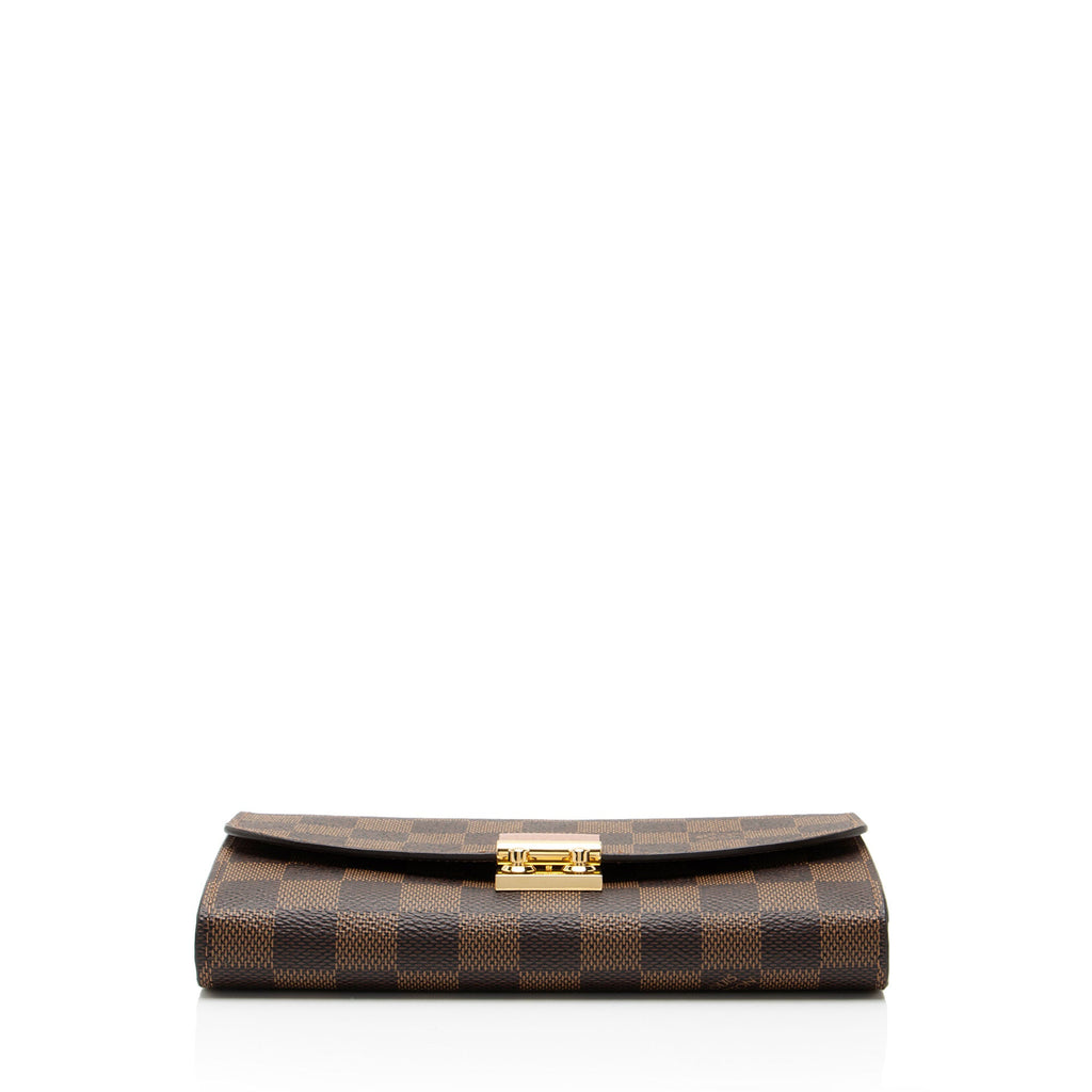 Louis Vuitton Damier Ebene Croisette Chain Wallet