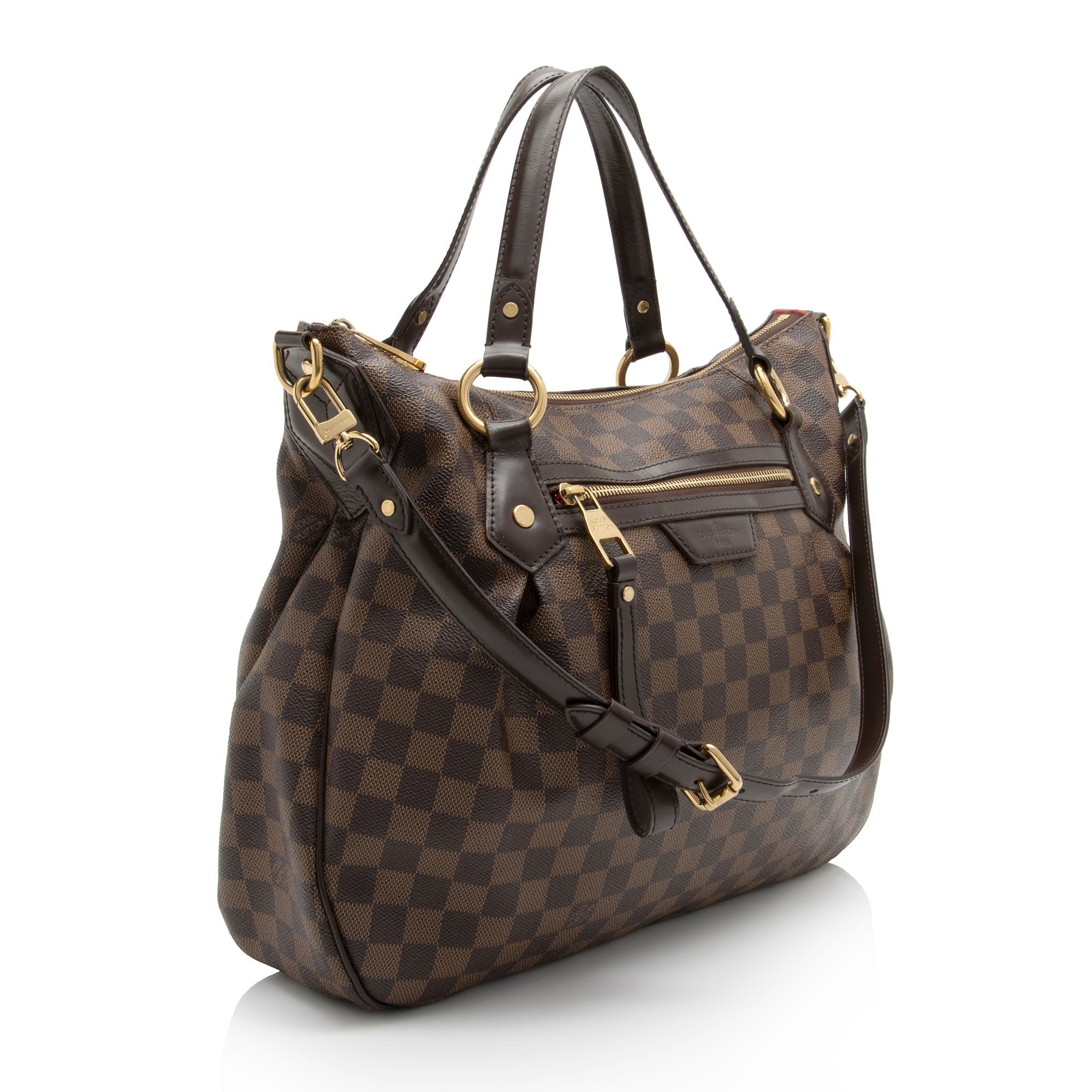 Louis Vuitton Damier Ebene Evora MM Shoulder Bag (SHF-iUlOcy)