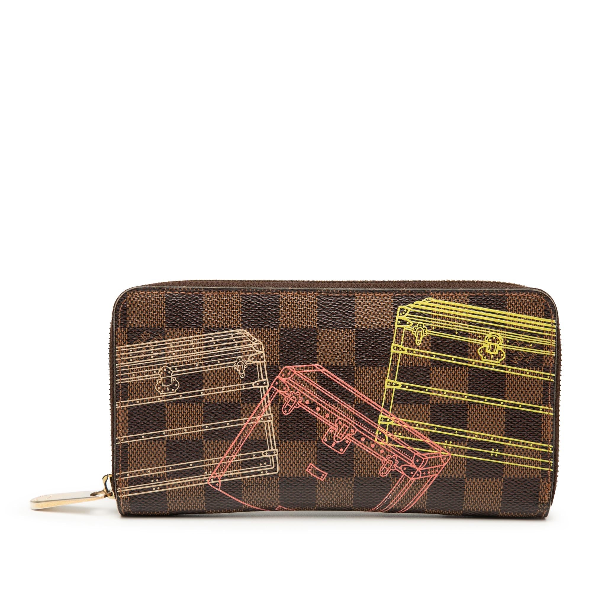 Louis Vuitton Damier Ebene Inventuer Trunks and Locks Zippy Wallet