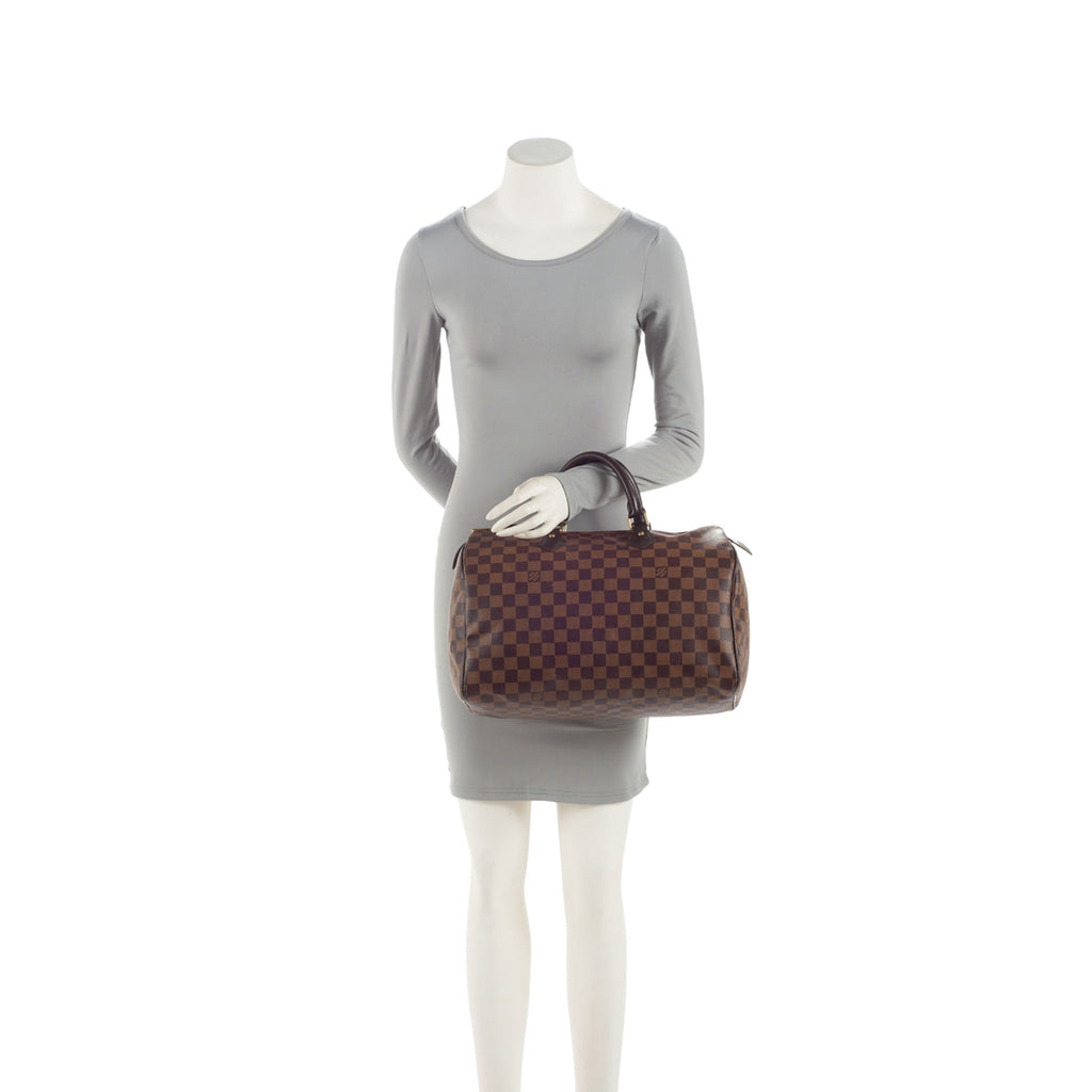Louis Vuitton Damier Ebene Speedy 35 Satchel (SHF-w0gcrV)