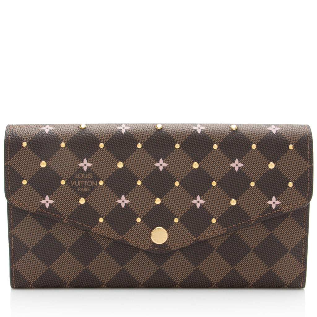 Louis Vuitton Damier Ebene Studded Sarah Wallet